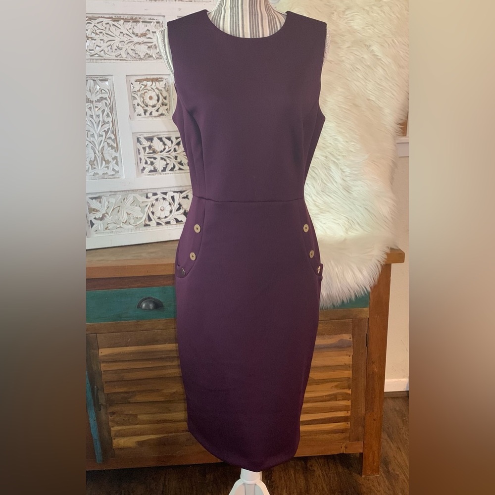 Calvin Klein, Plum formal dress.